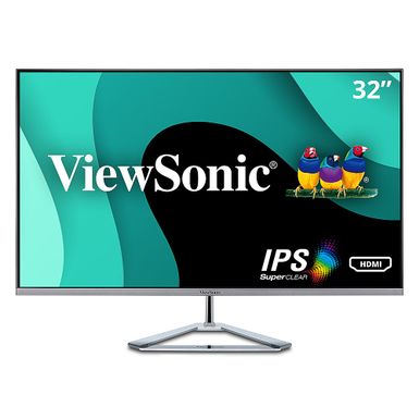 ViewSonic - VX3276-MHD 31.5" IPS LCD FHD Monitor (DisplayPort VGA, HDMI) - Metallic Silver