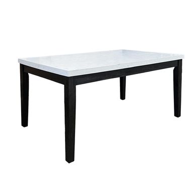 ACME Nolan Dining Table, White Nature Marble Top & Salvage Dark Oak