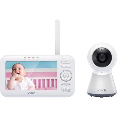 VTech - 5" Video Baby Monitor w/Adaptive Night Light - White