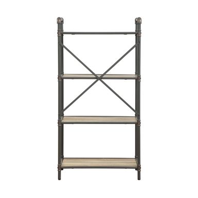 ACME Itzel Bookshelf, Antique Oak & Sandy Gray