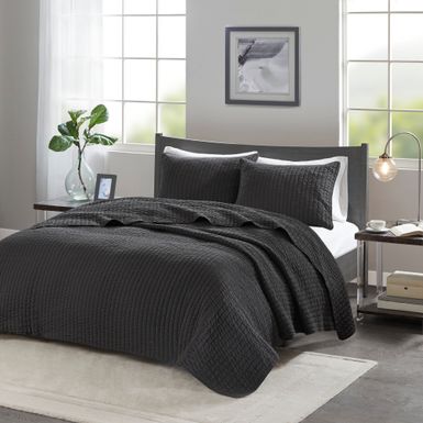 Black Keaton 3 Piece Quilt Set King/Cal King