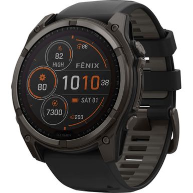 Garmin - fnix 8 Solar Sapphire GPS Smartwatch 51mm Fiber-reinforced polymer - Carbon Gray DLC Titanium