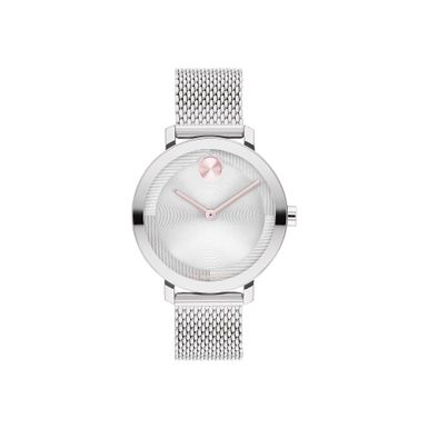 Movado  - Ladies' Bold Evolution 2.0 Silver-Tone Stainless Steel Mesh Watch Silver Dial