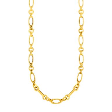 14k Yellow Gold Twisted and Polished Link Necklace (18 Inch)