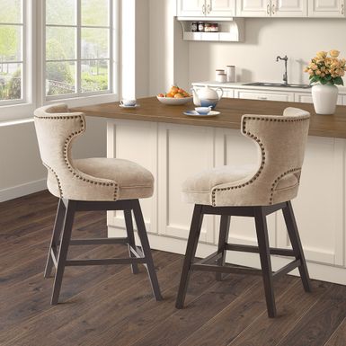 Hadley Beige Swivel Counter Stool