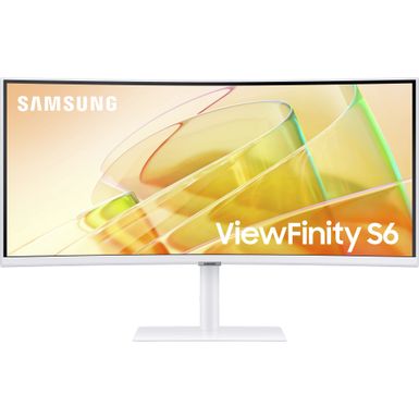 Samsung - 34" ViewFinity S65TC Ultra-WQHD 100Hz AMD FreeSync HDR10 Curved Monitor with Thunderbolt 4 and Built-in Speakers - WARM WHITE