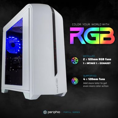 Periphio Warp Gaming PC Computer  AMD Ryzen 5 5600G  Radeon Vega 7 Graphics  1TB Solid State (SSD)  16GB DDR4 RAM  Windows 11  RGB Elite 4-in-1 Gaming Bundle