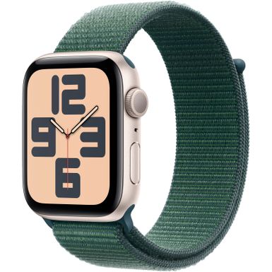 Apple Watch SE 2nd Generation (GPS) 44mm Aluminum Case with Lake Green Sport Loop - Starlight - (2024)