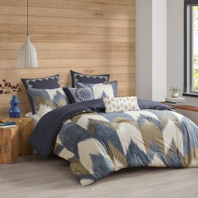 Navy Alpine 3 Piece Comforter Mini Set, Full/Queen