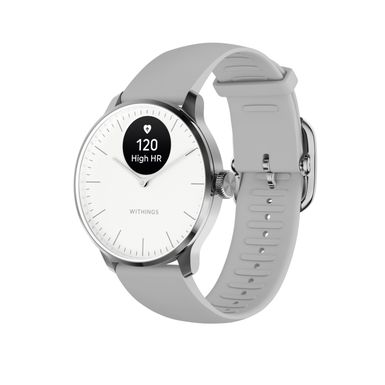 Withings - ScanWatch Light - Daily Health Hybrid Smartwatch - 37mm - White/Silver