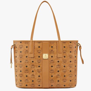 MCM Medium Reversible Liz Shopper in Visetos-Cognac