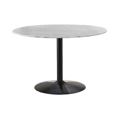 Bartole Round Dining Table Italian White and Matte Black