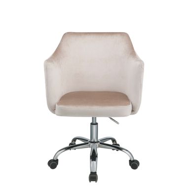 ACME Cosgair Office Chair, Champagne Velvet & Chrome