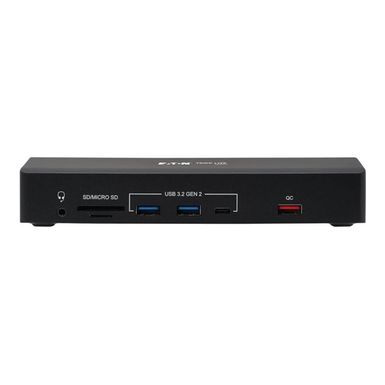 Eaton Tripp Lite Series USB-C Dock Triple Display - 4K 60 Hz HDMI/DisplayPort VGA USB 3.2 Gen 2 USB Hub Gigabit Ethernet 100W PD Charging Antibacterial - docking station - USB-C 3.2 Gen 2 / Thunderbolt 3 - VGA 2 x HDMI DP - 1GbE