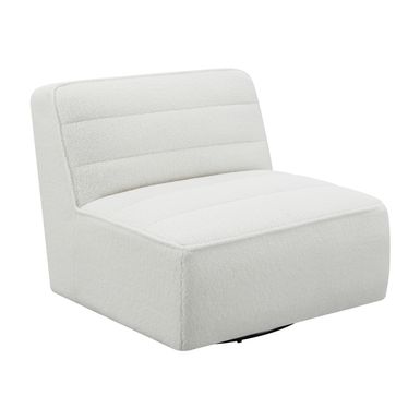 Upholstered Swivel Armless Chair Natural