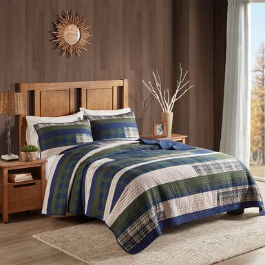 Green Spruce Hill Oversized Cotton Quilt Mini Set King/Cal King