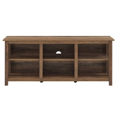 Walker Edison - Mission-Style 6-Cubby TV Stand for Most TVs up to 65 - Rustic Oak