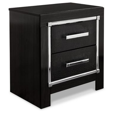 Black Kaydell Two Drawer Night Stand