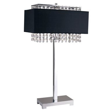 Glam Metal Table Lamp in Chrome/Black