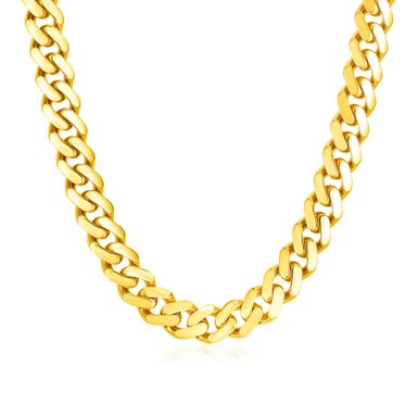 14k Yellow Gold Polished Miami Cuban Chain Necklace