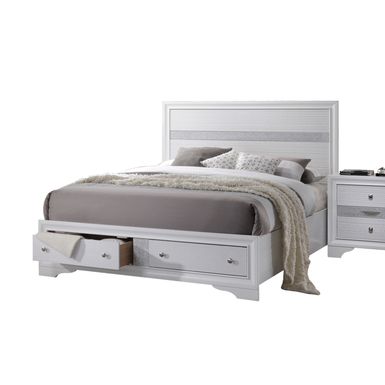 ACME Naima Queen Bed w/Storage, White