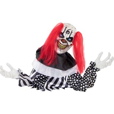 Animatronic Groundbreaker Clown with Lights and Sound, Indoor or Covered Outdoor Halloween Decoration