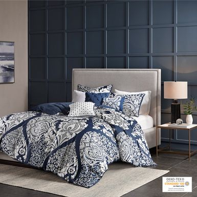 Indigo Vienna 6 Piece Printed Duvet Cover Set Full/Queen