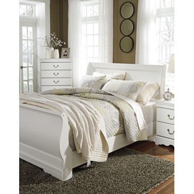 White Anarasia Queen Sleigh Headboard