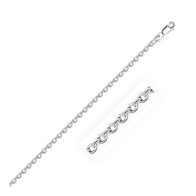 2.3mm Sterling Silver Rhodium Plated Cable Chain (22 Inch)