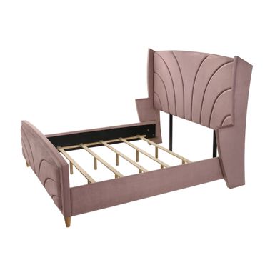 ACME Salonia Eastern King Bed, Pink Velvet