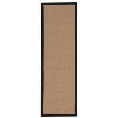 Abberly Cork And Black Faux Leather 2.6X12 Area Rug