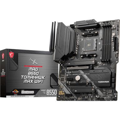 MSI - B550 TOMAHAWK MAX WIFI (Socket AM4) AMD B550 ATX DDR4 Wi-Fi 6E Motherboard - Black