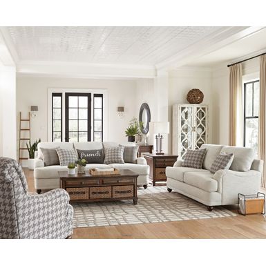 Glenn Cushion Back Loveseat Light Grey