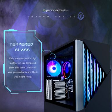 Periphio Reaper Gaming PC Computer  AMD Ryzen 5 5600G  Radeon Vega 7 Graphics  1TB Solid State (SSD)  16GB DDR4 RAM  Windows 11  RGB Gaming Mouse + Keyboard