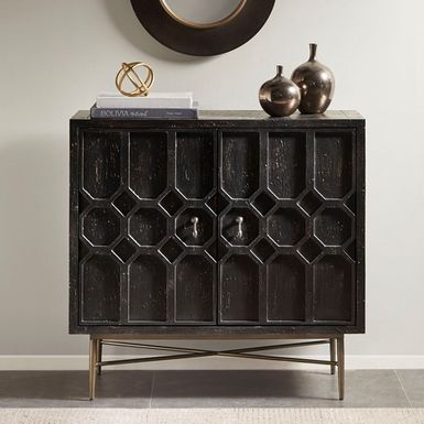 Black Hanley 2 Doors Accent Cabinet