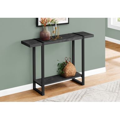 Accent Table/ Console/ Entryway/ Narrow/ Sofa/ Living Room/ Bedroom/ Metal/ Laminate/ Black/ Contemporary/ Modern