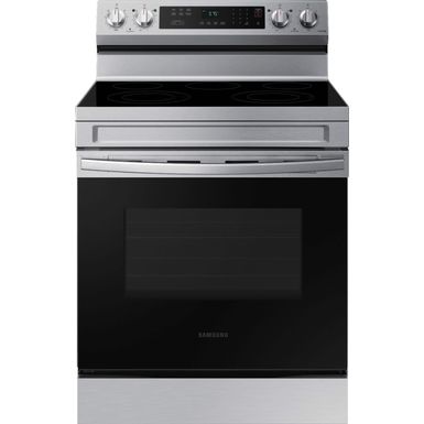 Samsung - 6.3 cu. ft. Freestanding Electric Range with Rapid Boil, WiFi & Self Clean - Stainless Steel