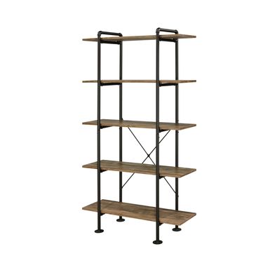 ACME Nefo Bookshelf, Rustic Oak & Black Finish