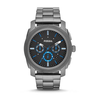 Fossil  - Mens Machine Smoke Chronograph Watch Black Dial