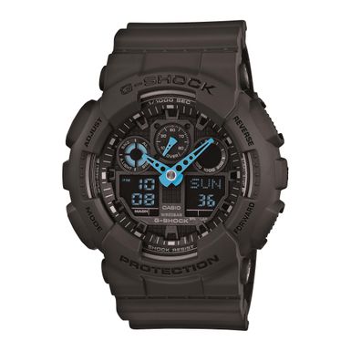 G-Shock  - G-Shock Analog Digital Gray and Neon Blue Watch