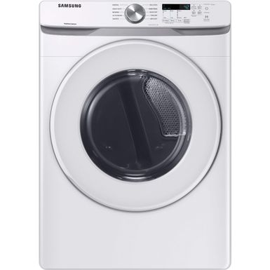 Samsung - 7.5 Cu. Ft. Stackable Electric Dryer with Sensor Dry - White