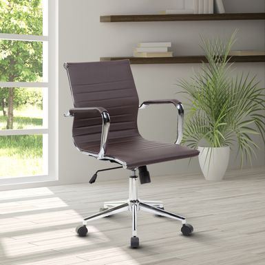 Modern Medium Back Executive Office Chair, Chocolate