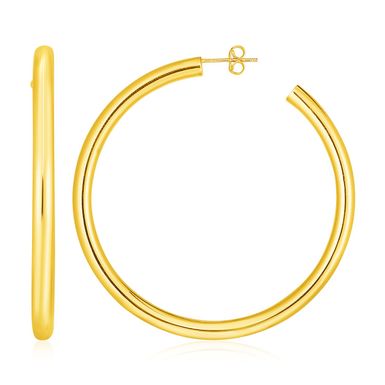 14k Yellow Gold Polished Hoop Earrings