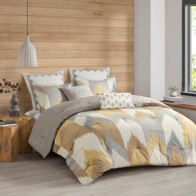 Yellow Alpine 3 Piece Comforter Mini Set, Full/Queen