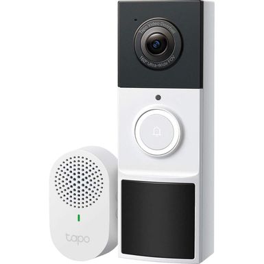 TP-Link - Tapo Battery Smart Video Doorbell 2K 3MP with Chime - No Monthly Fees - White