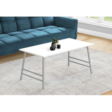 Coffee Table/ Accent/ Cocktail/ Rectangular/ Living Room/ 40"L/ Metal/ Laminate/ White/ Grey/ Contemporary/ Modern