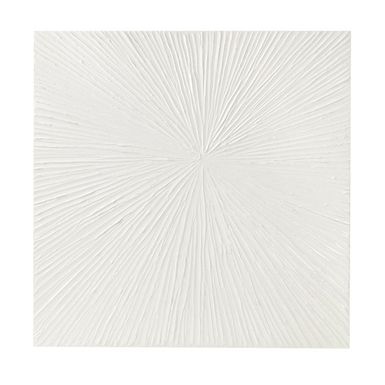 Sunburst White Hand Painted Dimensional Resin Wall Art