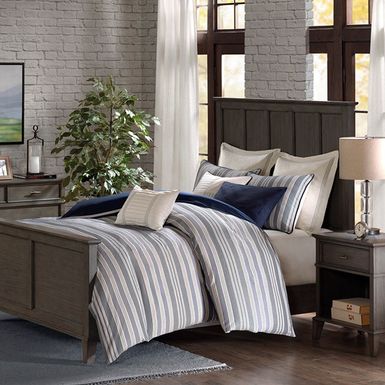 Blue Farmhouse Comforter Set King