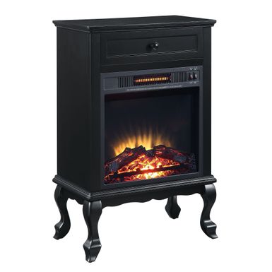 ACME Eirene Fireplace, Black Finish