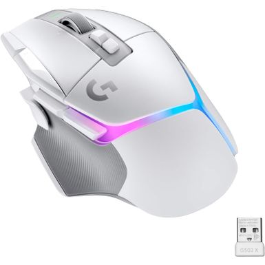 Logitech - G502 X PLUS LIGHTSPEED Wireless Gaming Mouse with HERO 25K Sensor - White